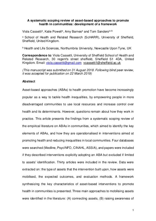 (PDF) A systematic scoping review of asset-based approaches to promote ...