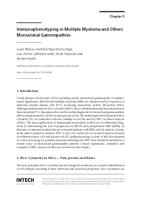 (PDF) Immunophenotyping in Multiple Myeloma and Others Monoclonal ...