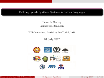 (PDF) Building speech synthesis systems for Indian languages
