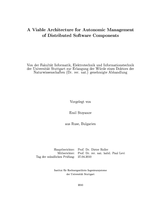 (PDF) A viable architecture for autonomic management of distributed ...