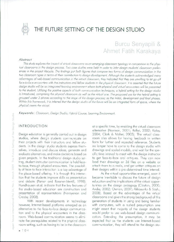 (PDF) The Future Setting of the Design Studio