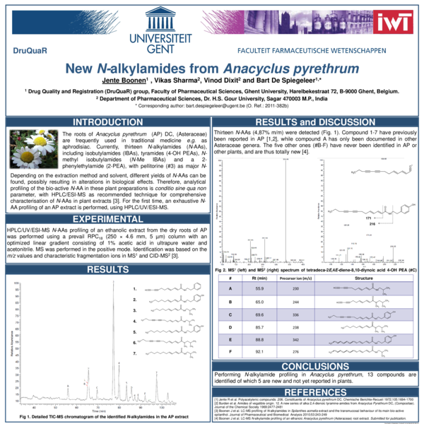 (PDF) New N-alkylamides from Anacyclus pyrethrum