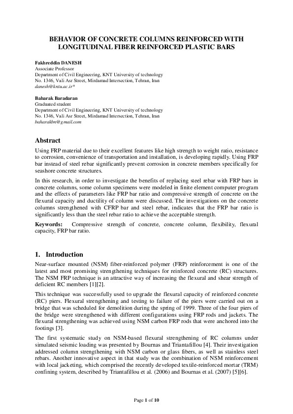 (PDF) Behavior of Concrete Columns Reinforced with Longitudinal Fiber ...