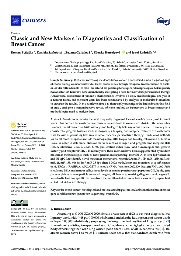 (PDF) Classic and New Markers in Diagnostics and Classification of ...
