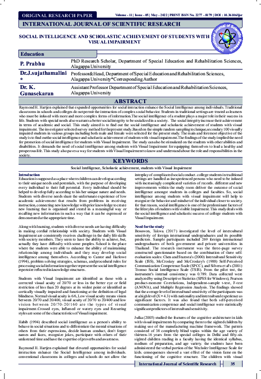 (PDF) Social Intelligence and Scholastic Achievement of Students with ...