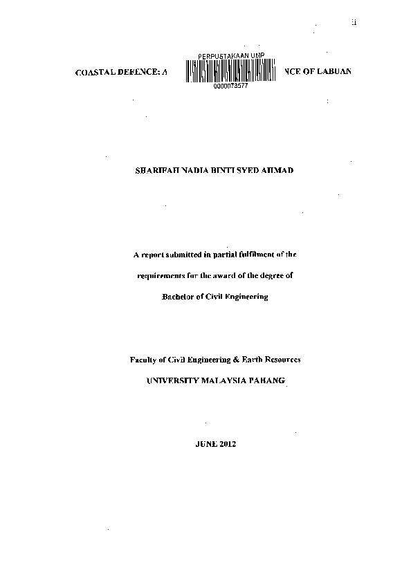 (PDF) Coastal defence : a study on the performance of Labuan block