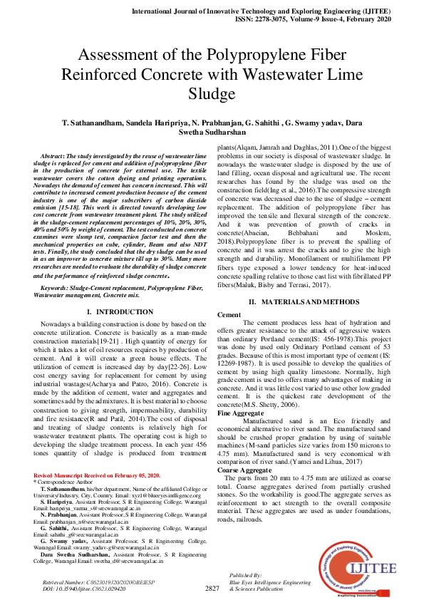 (PDF) Assessment of the Polypropylene Fiber Reinforced Concrete with ...