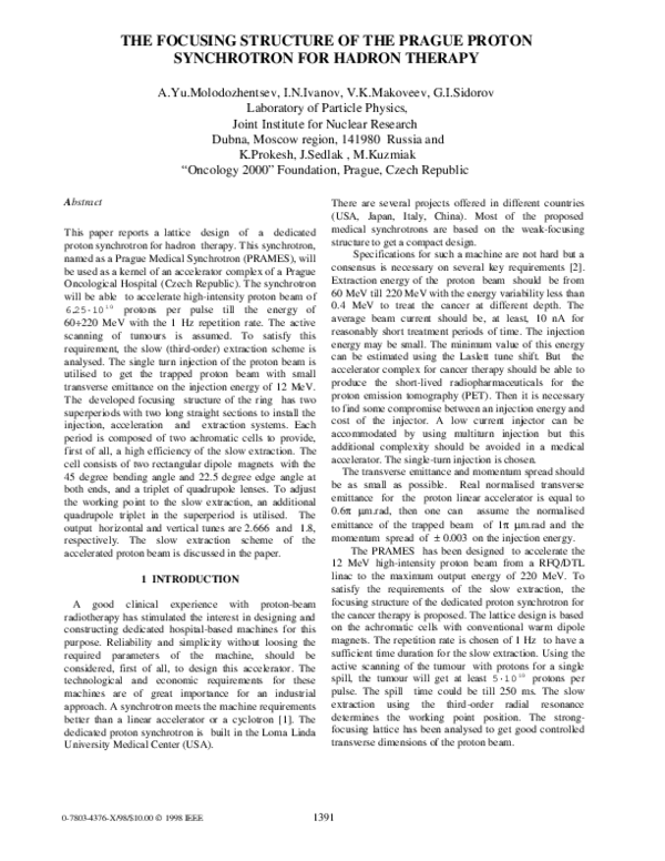 (PDF) The focusing structure of the Prague proton synchrotron for ...