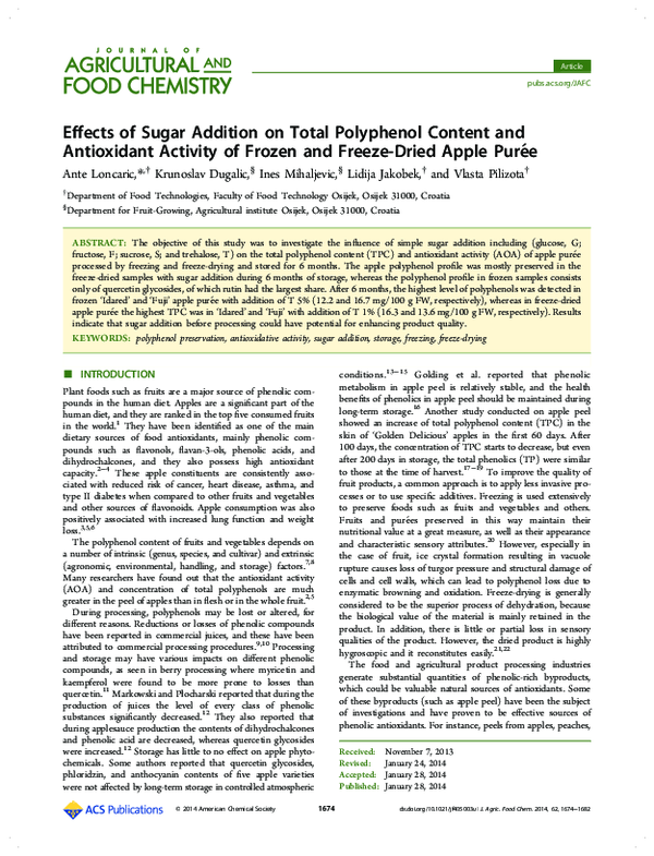 (PDF) Effects of Sugar Addition on Total Polyphenol Content and ...