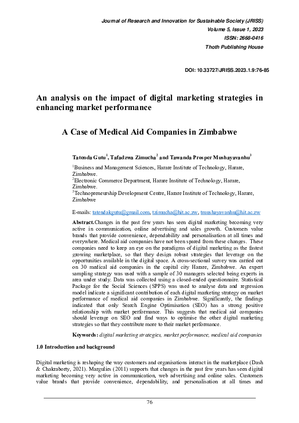(PDF) An analysis on the impact of digital marketing strategies in ...
