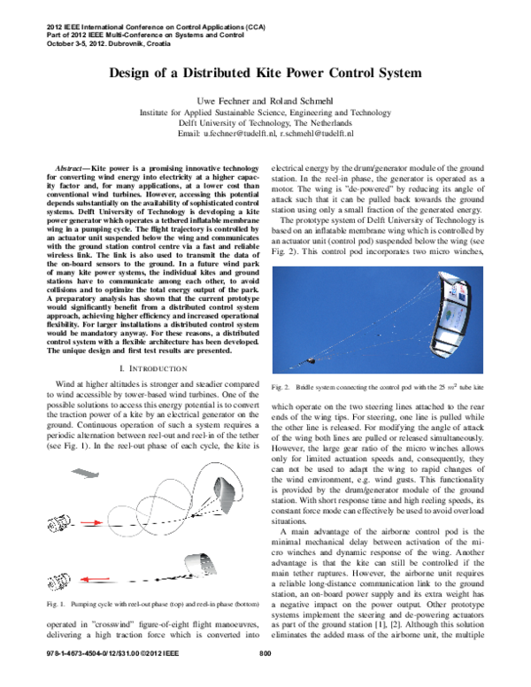 (PDF) Design of a distributed kite power control system