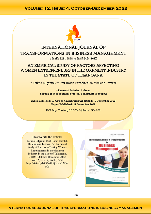 (PDF) An Empirical Study of Factors Affecting Women Entrepreneurs in ...