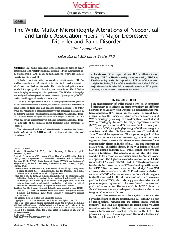 (PDF) The White Matter Microintegrity Alterations of Neocortical and ...