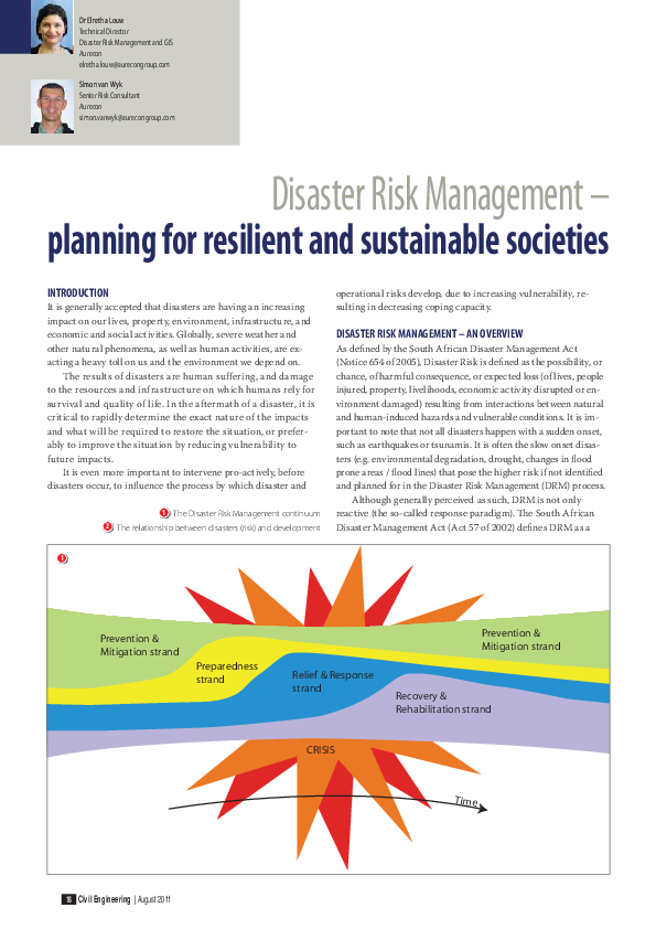 (PDF) Disaster Risk Management - planning for resilient and sustainable ...