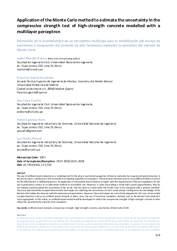 (PDF) Application of the Monte Carlo method to estimate the uncertainty ...