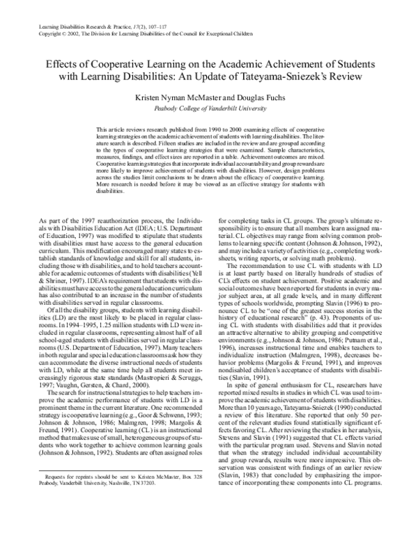 (PDF) Effects of Cooperative Learning on the Academic Achievement of ...