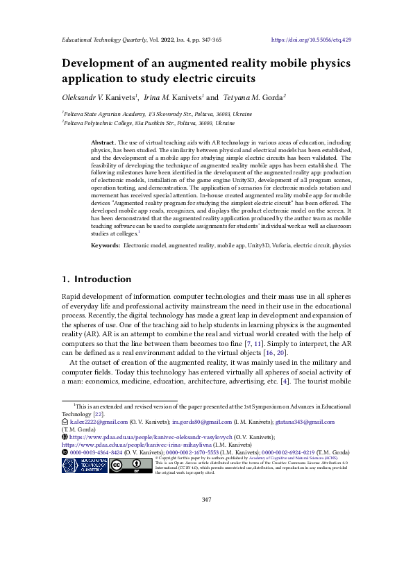 (PDF) Development of an augmented reality mobile physics application to ...