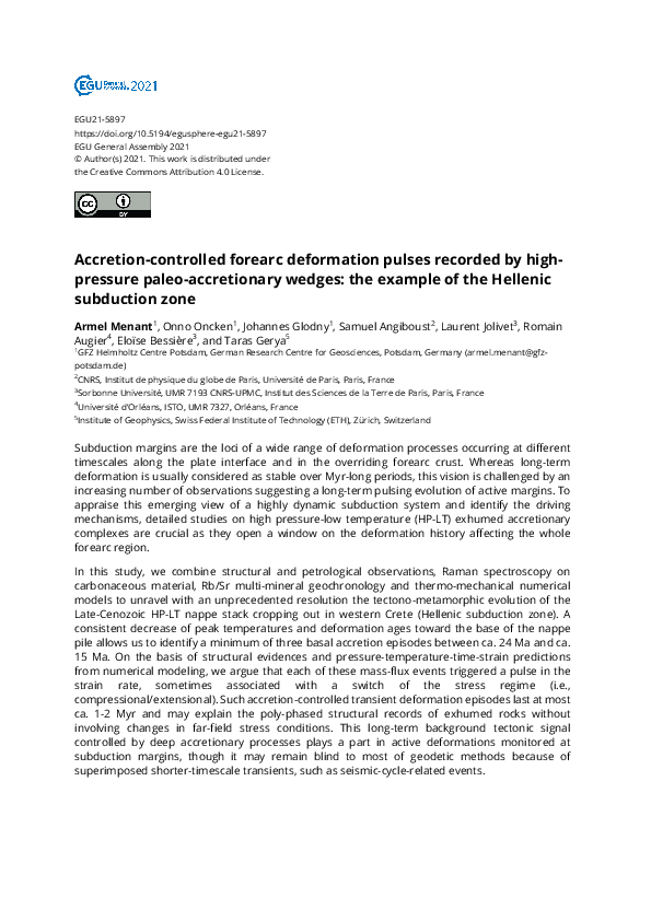 (PDF) Accretion-controlled forearc deformation pulses recorded by high ...