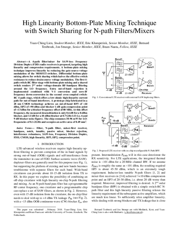 (PDF) High-Linearity Bottom-Plate Mixing Technique With Switch Sharing ...