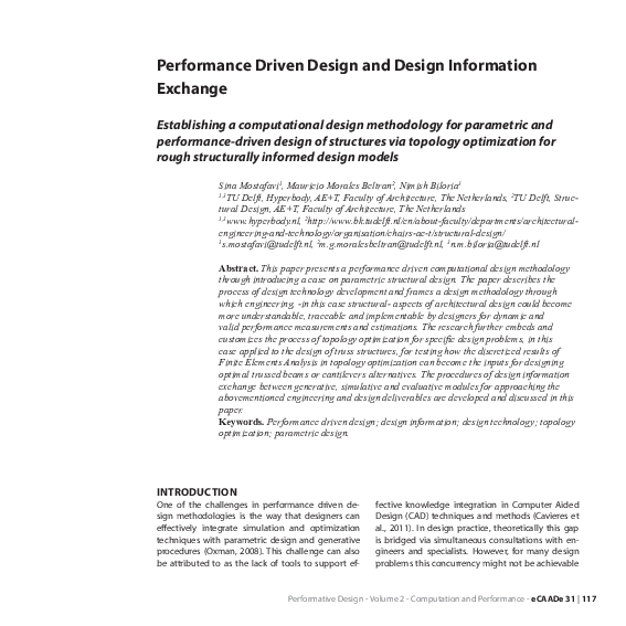 (PDF) Performance Driven Design and Design Information Exchange