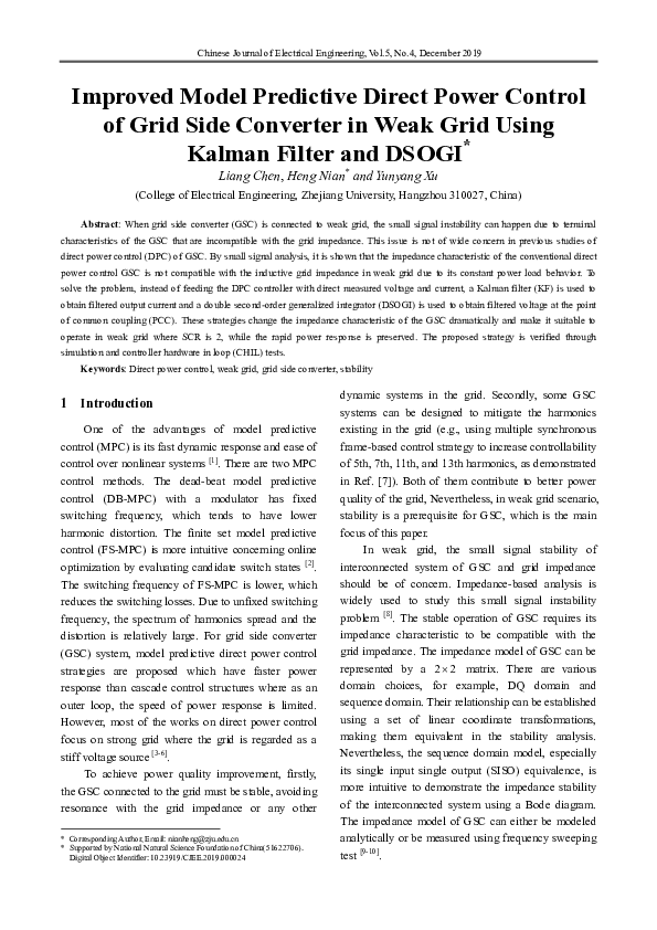 (PDF) Improved model predictive direct power control of grid side ...