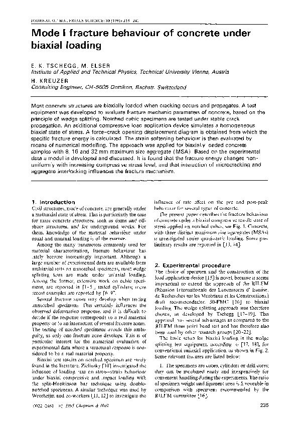 (PDF) Mode I fracture behaviour of concrete under biaxial loading