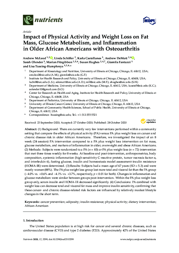 (PDF) Impact of Physical Activity and Weight Loss on Fat Mass, Glucose ...