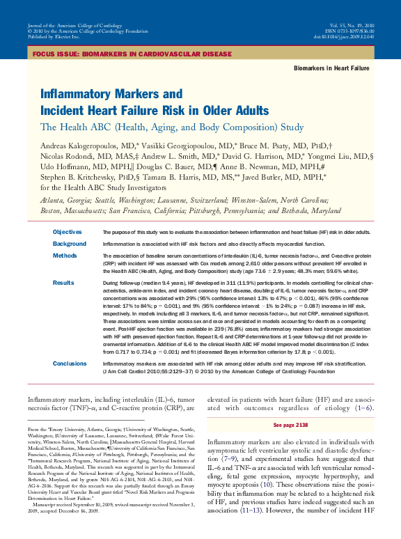 (PDF) Inflammatory Markers and Incident Heart Failure Risk in Older Adults