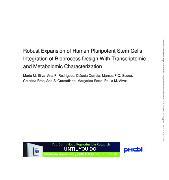 (PDF) Robust Expansion of Human Pluripotent Stem Cells: Integration of ...