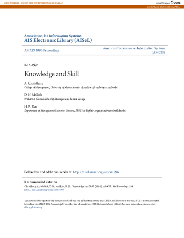 (PDF) Knowledge and Skill