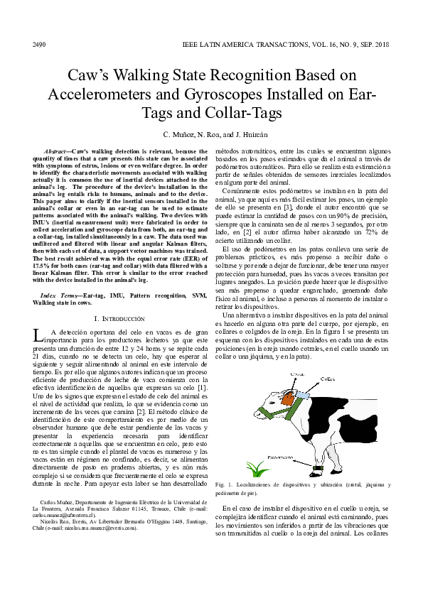(PDF) Caw’s Walking State Recognition Based on Accelerometers and ...