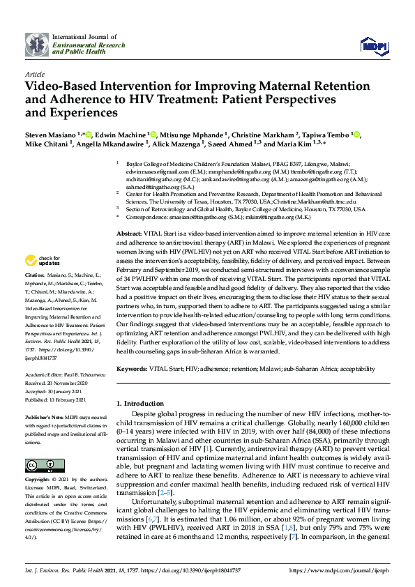 (PDF) Video-Based Intervention for Improving Maternal Retention and ...