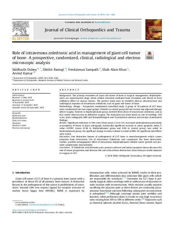 (PDF) Role of intravenous zoledronic acid in management of giant cell ...