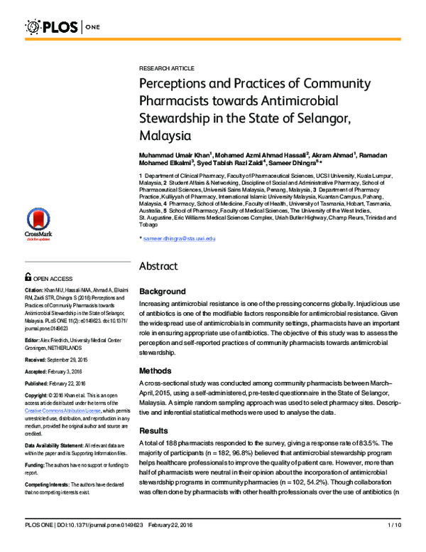(PDF) Perceptions and Practices of Community Pharmacists towards ...