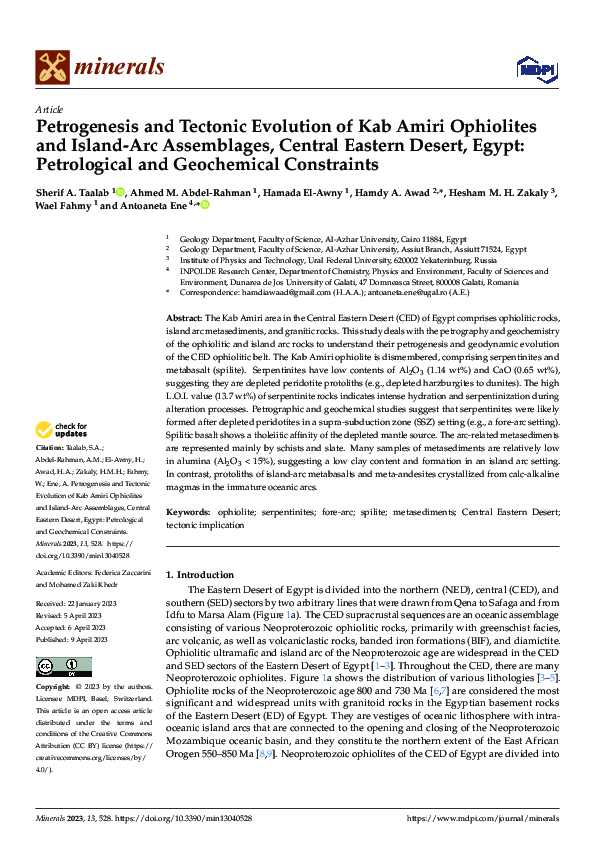 (PDF) Petrogenesis and Tectonic Evolution of Kab Amiri Ophiolites and ...