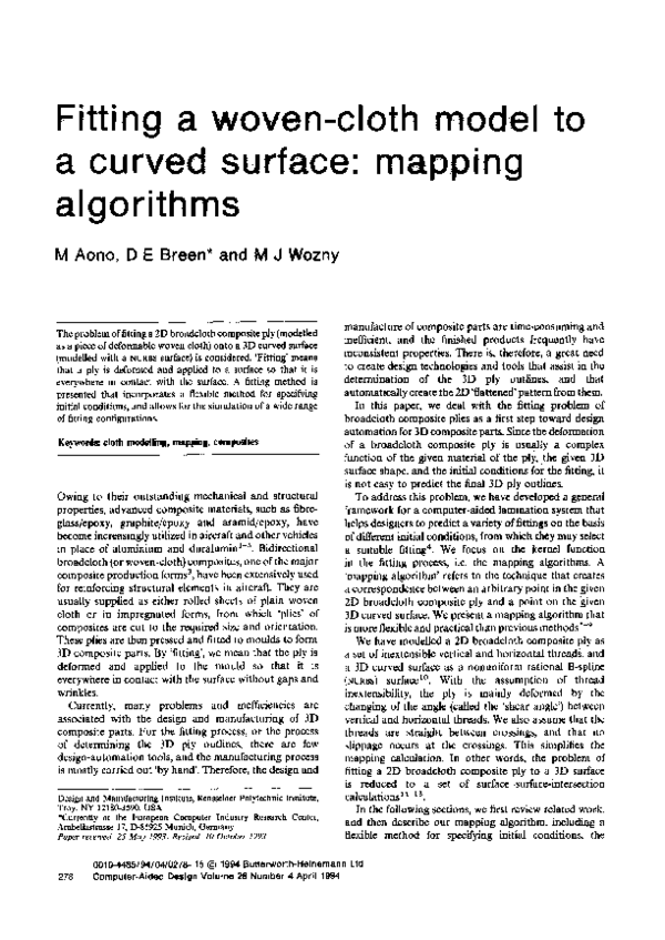 (PDF) Fitting a woven-cloth model to a curved surface: mapping ...