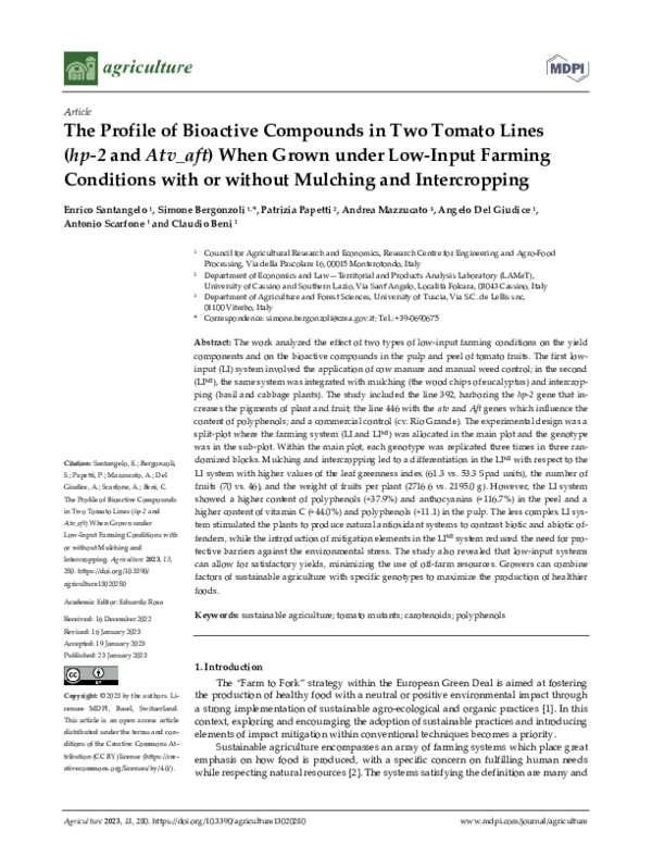 (PDF) The Profile of Bioactive Compounds in Two Tomato Lines (hp-2 and ...