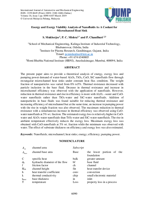 (PDF) Energy and Exergy Viability Analysis of Nanofluids As A Coolant ...