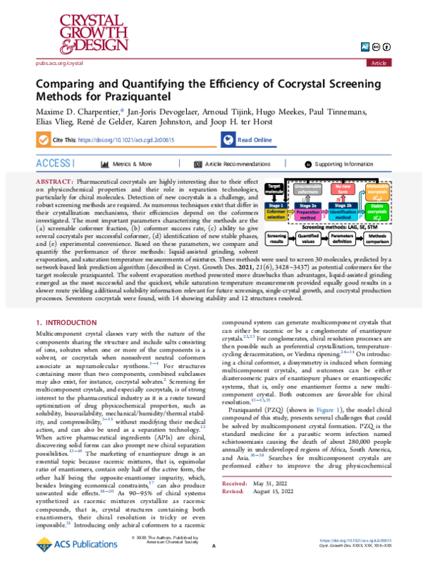 (PDF) Comparing and Quantifying the Efficiency of Cocrystal Screening ...