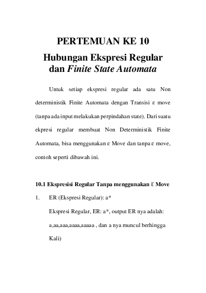 (PDF) Pertemuan Ke 10 Automata