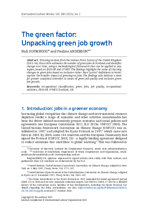 Curated visual reference: Based On Factors Like Job Growth Reference: Pdf The Green Factor Unpacking Green Job Growth