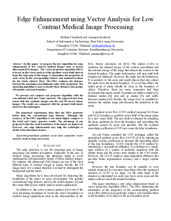 (PDF) Edge Enhancement using Vector Analysis for Low Contrast Medical ...