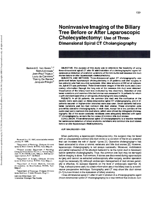 (PDF) Noninvasive imaging of the biliary tree before or after ...