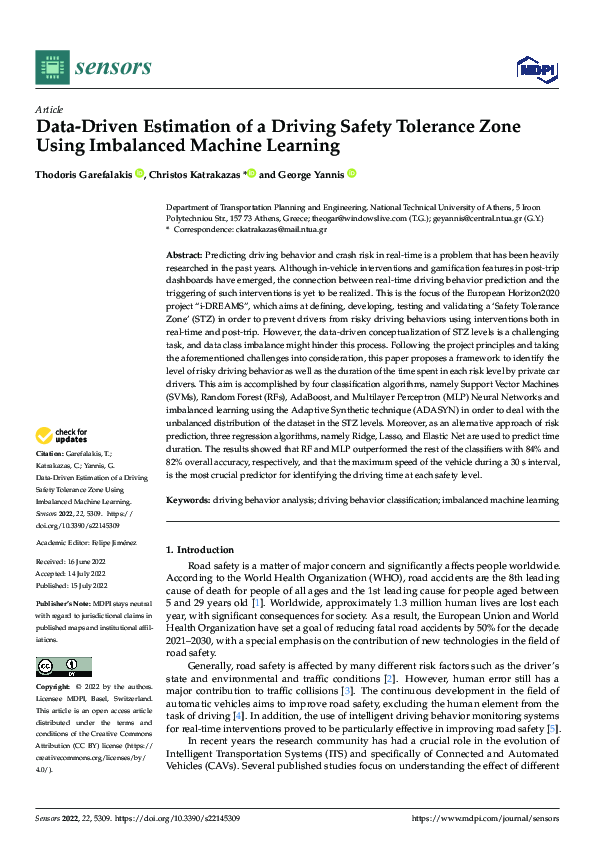 (PDF) Data-Driven Estimation of a Driving Safety Tolerance Zone Using ...