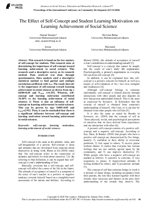 (PDF) The Effect of Self-Concept and Student Learning Motivation on ...