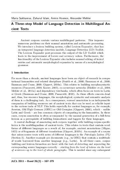 (PDF) A Three-Step Model of Language Detection in Multilingual Ancient ...