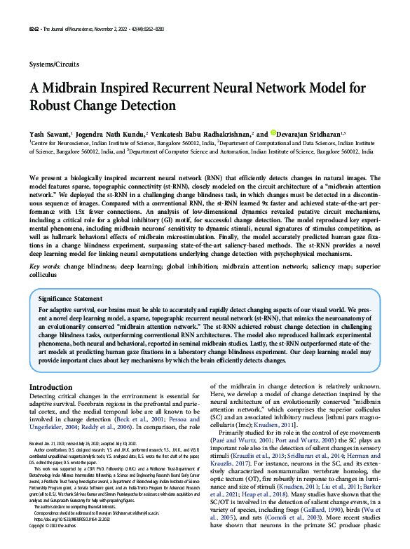 (PDF) A Midbrain Inspired Recurrent Neural Network Model for Robust ...