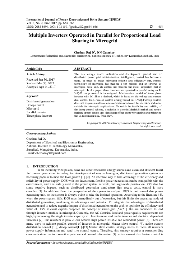 (PDF) Multiple Inverters Operated in Parallel for Proportional Load ...