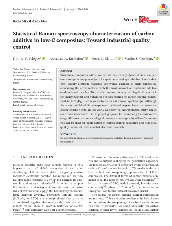 (PDF) Statistical Raman spectroscopy characterization of carbon ...