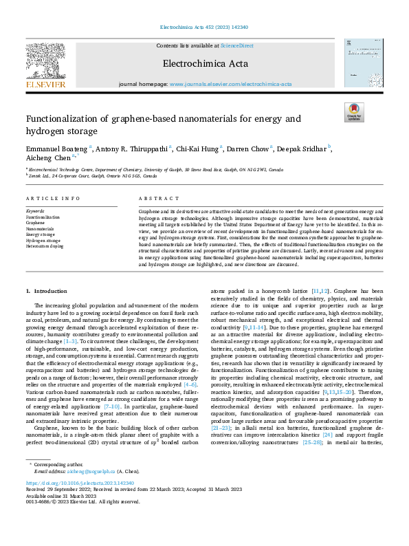 (PDF) Functionalization of graphene-based nanomaterials for energy and ...